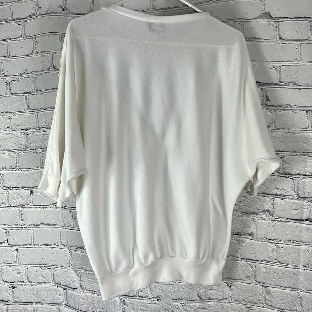 Stepping Up top fringe blue lace dolman sleeves size large - Picture 6 of 9